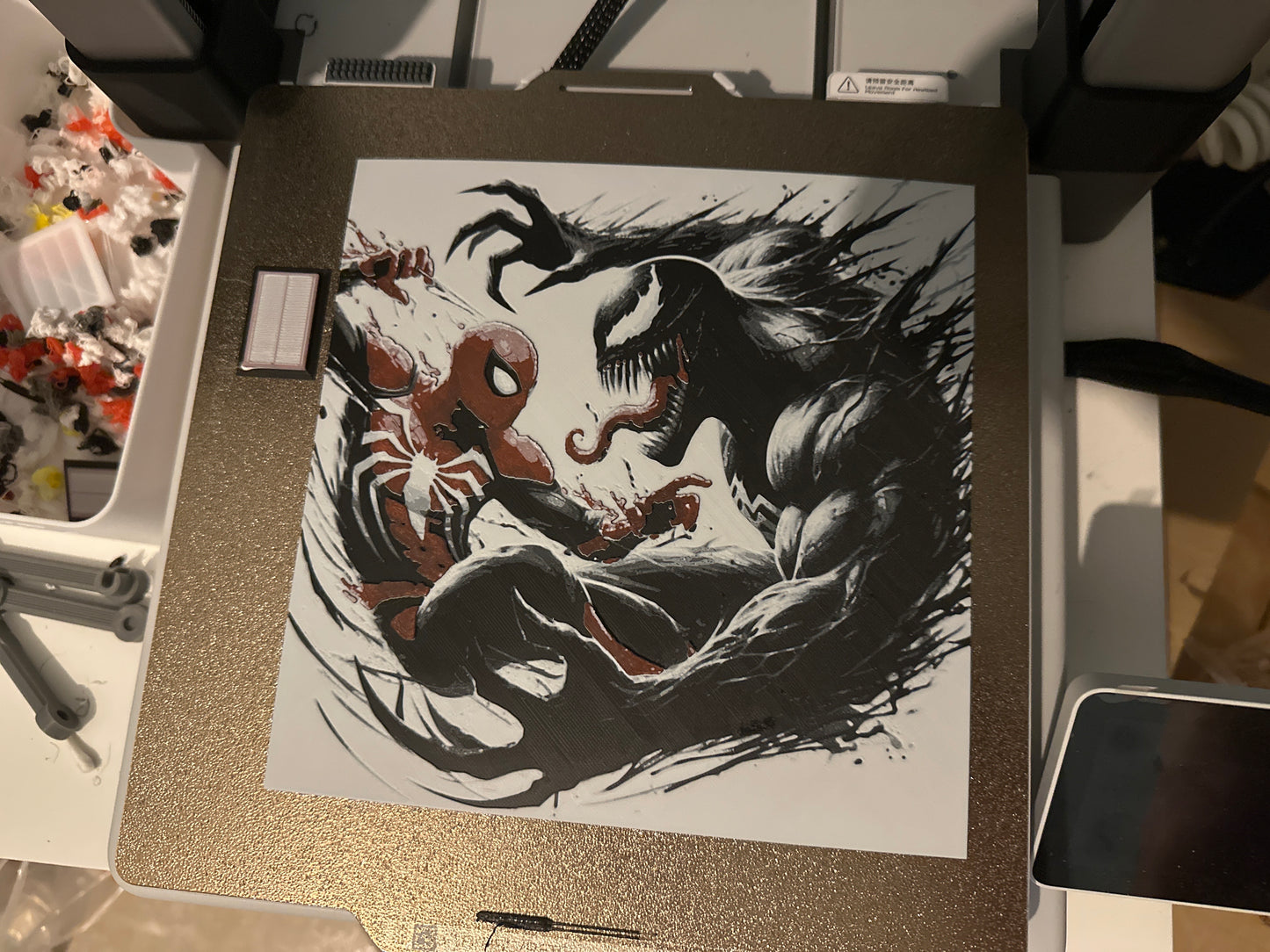 Spider-Man vs Venom – HueForge 12″×12″ 3D Printed Wall Art