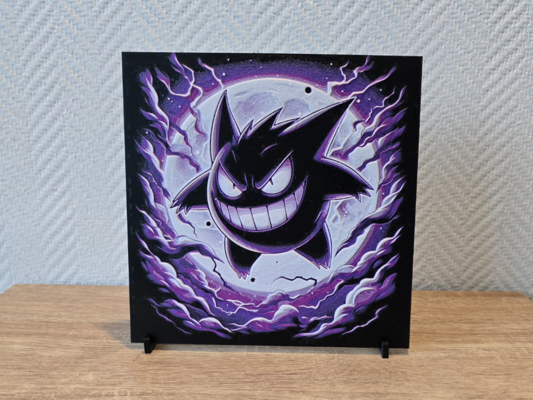 Gengar 2 - HueForge 12″×12″ 3D Printed Wall Art