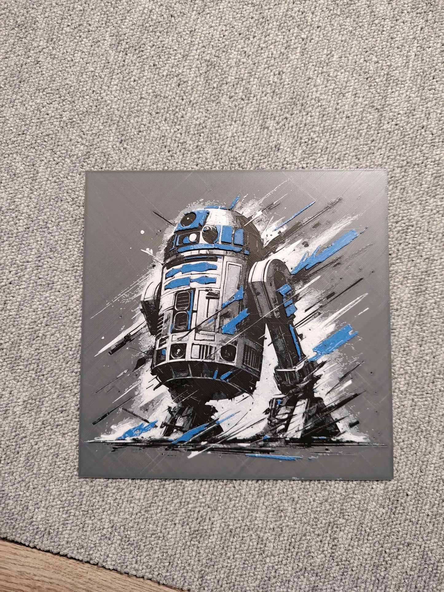 R2-D2 (2.0) – HueForge 12″×12″ 3D Printed Wall Art