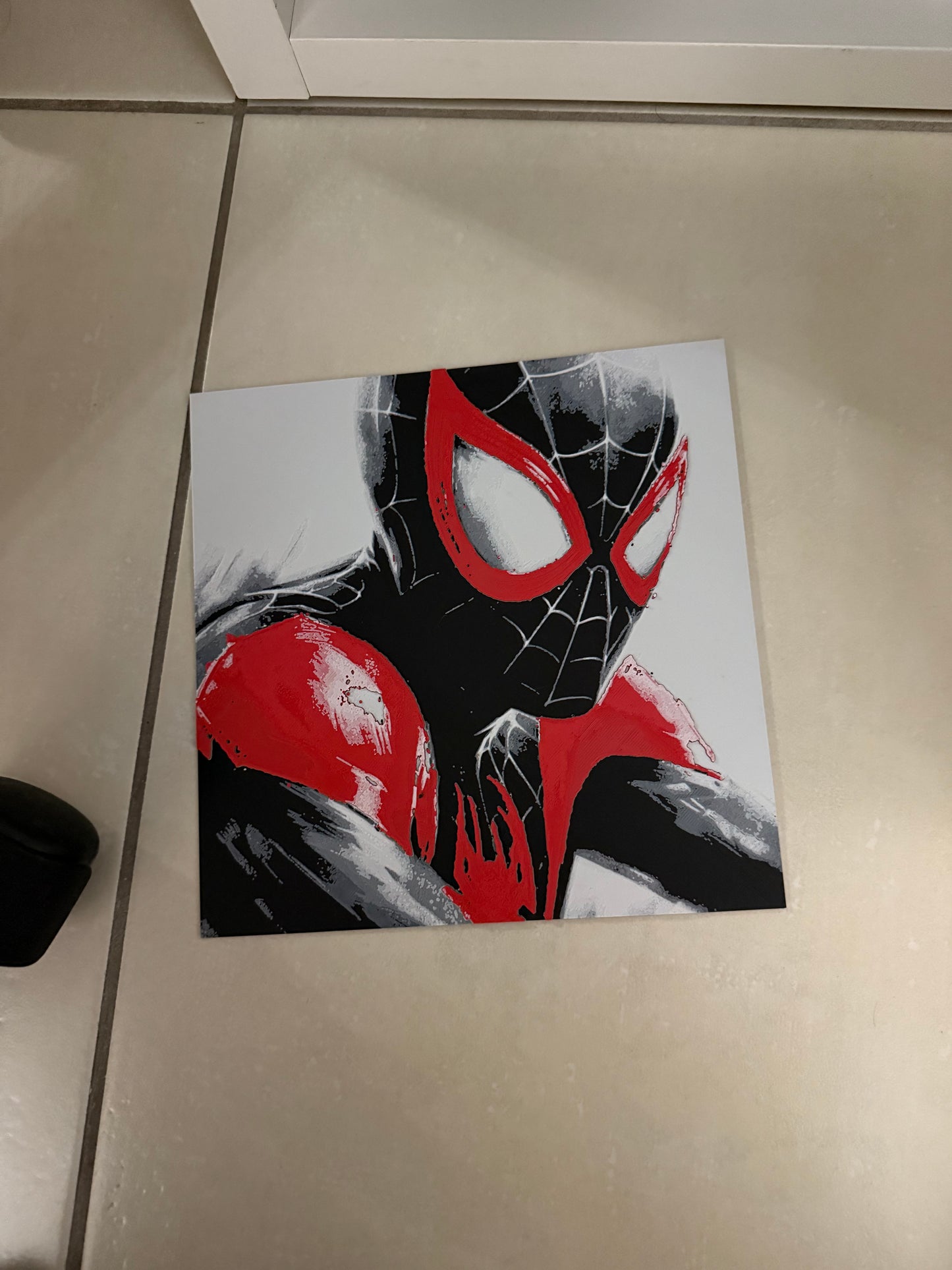 Spider-Man (Miles Morales) – HueForge 12″×12″ 3D Printed Wall Art