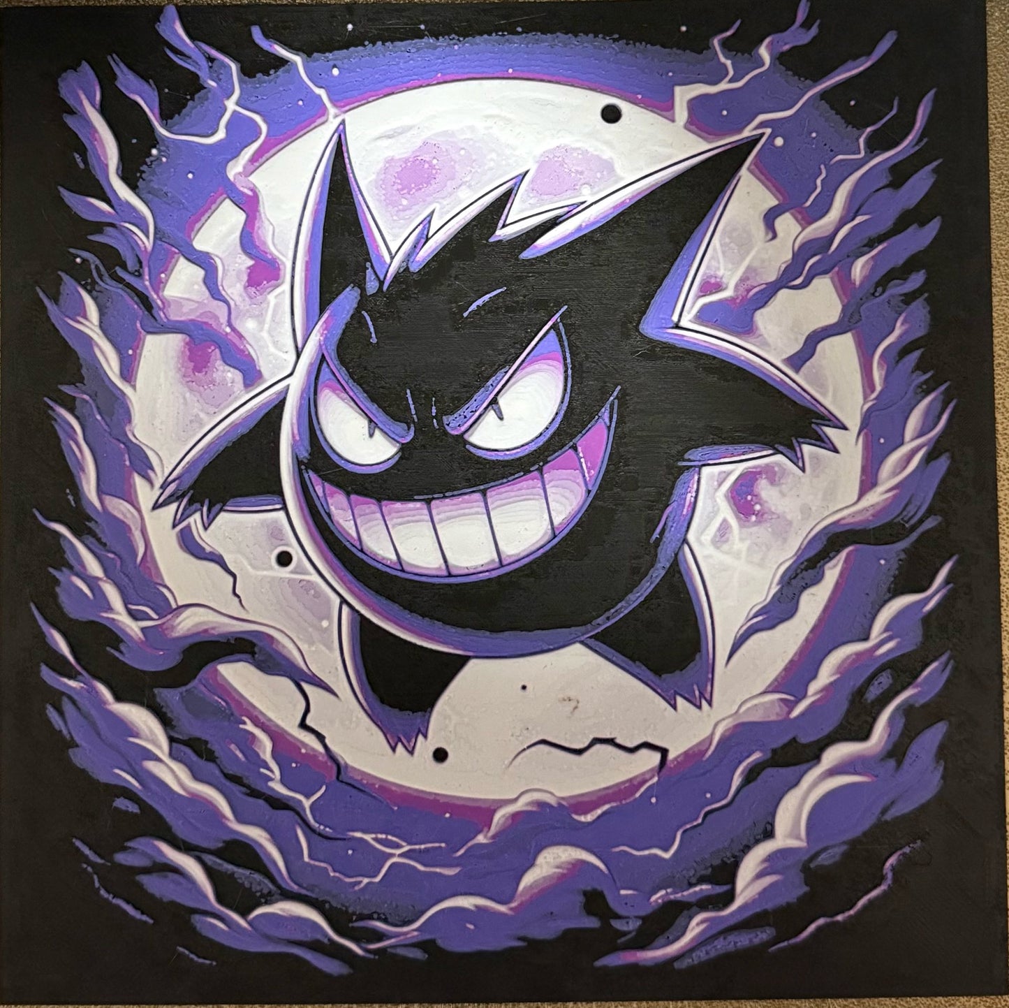 Gengar 2 - HueForge 12″×12″ 3D Printed Wall Art