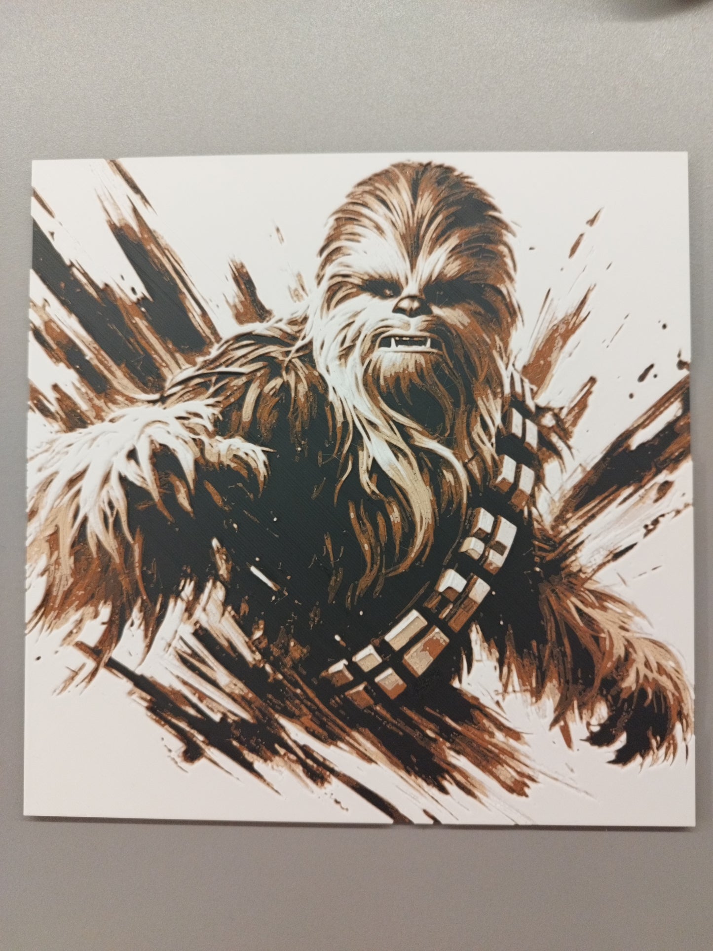 Chewbacca – HueForge 12″×12″ 3D Printed Wall Art