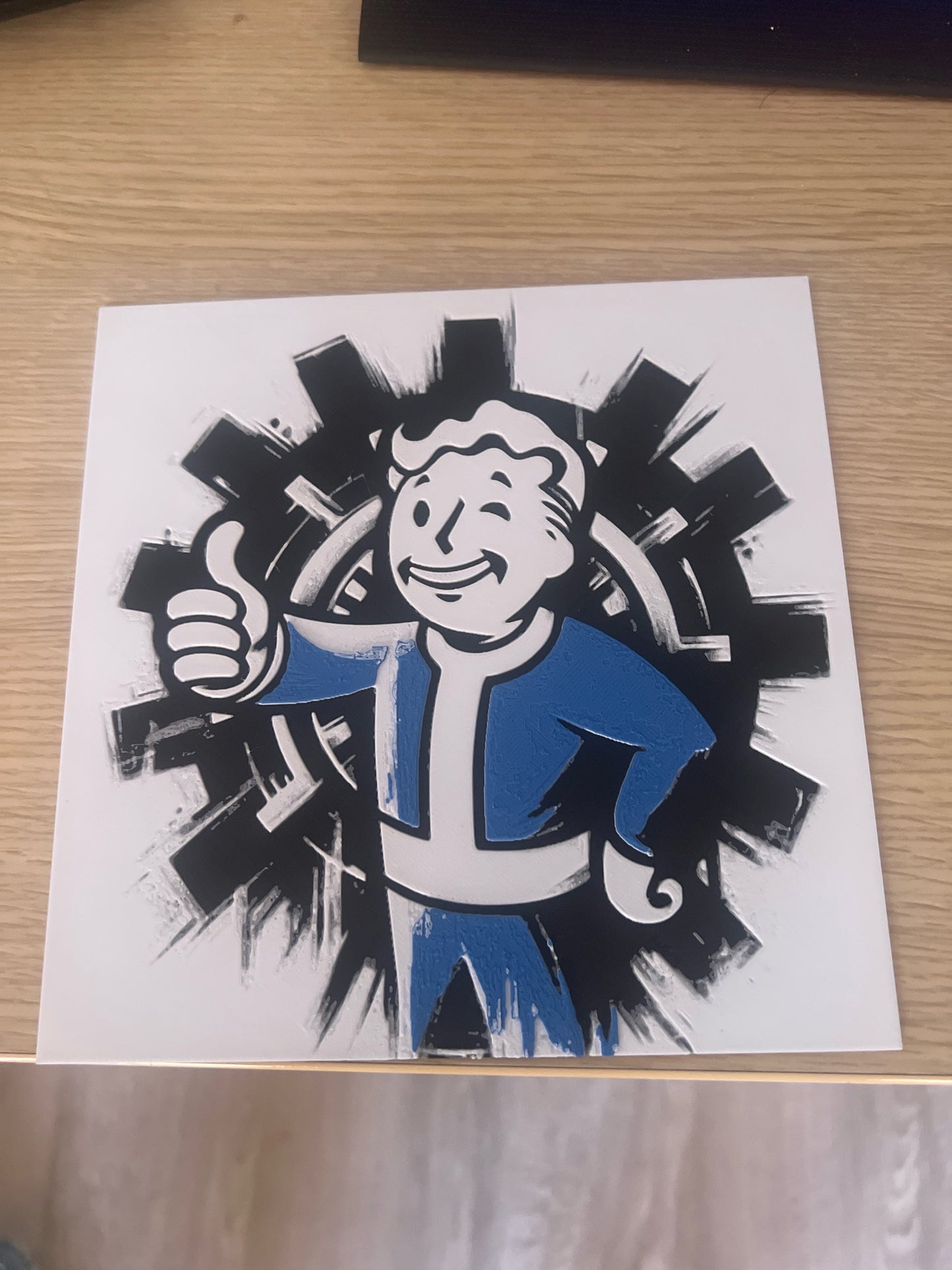 Vault Boy from Fallout – HueForge 12″×12″ 3D Printed Wall Art