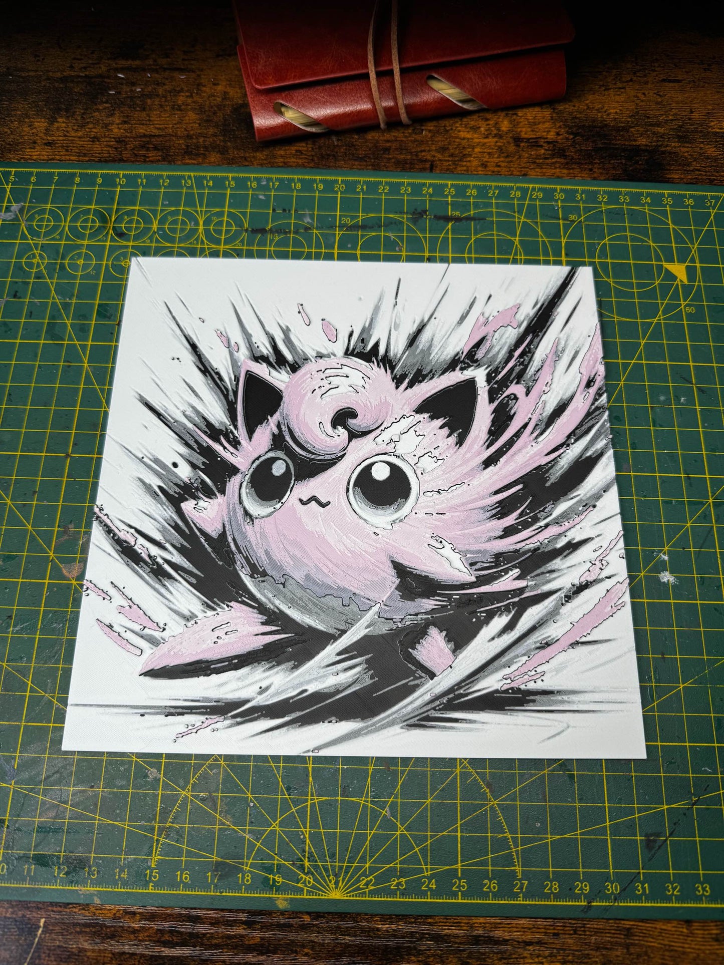 Jigglypuff – HueForge 12″×12″ 3D Printed Wall Art