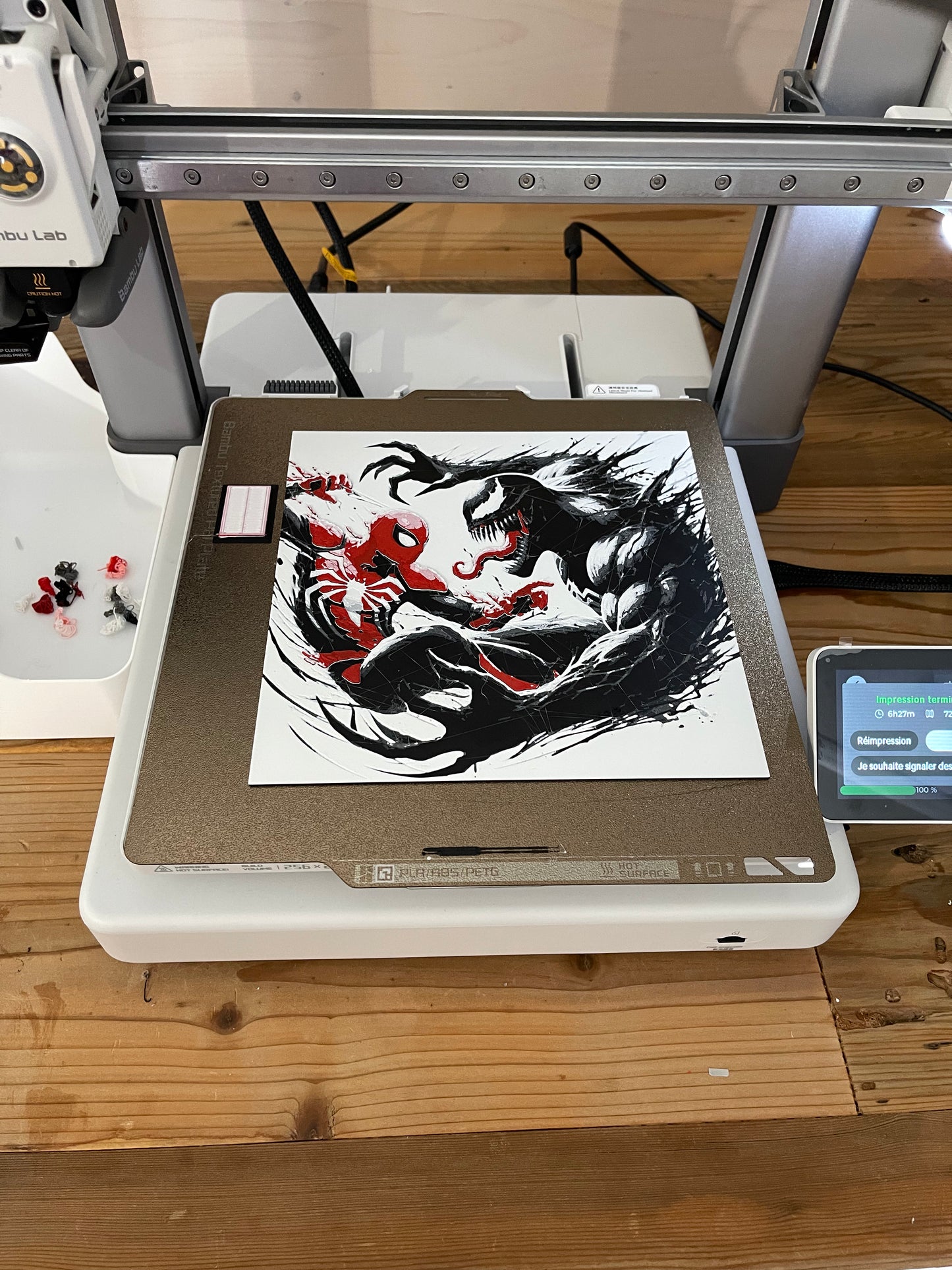 Spider-Man vs Venom – HueForge 12″×12″ 3D Printed Wall Art