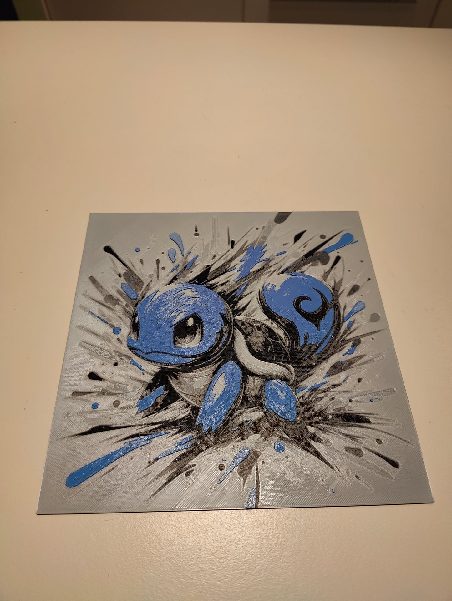 Squirtle V2 – HueForge 12″×12″ 3D Printed Wall Art