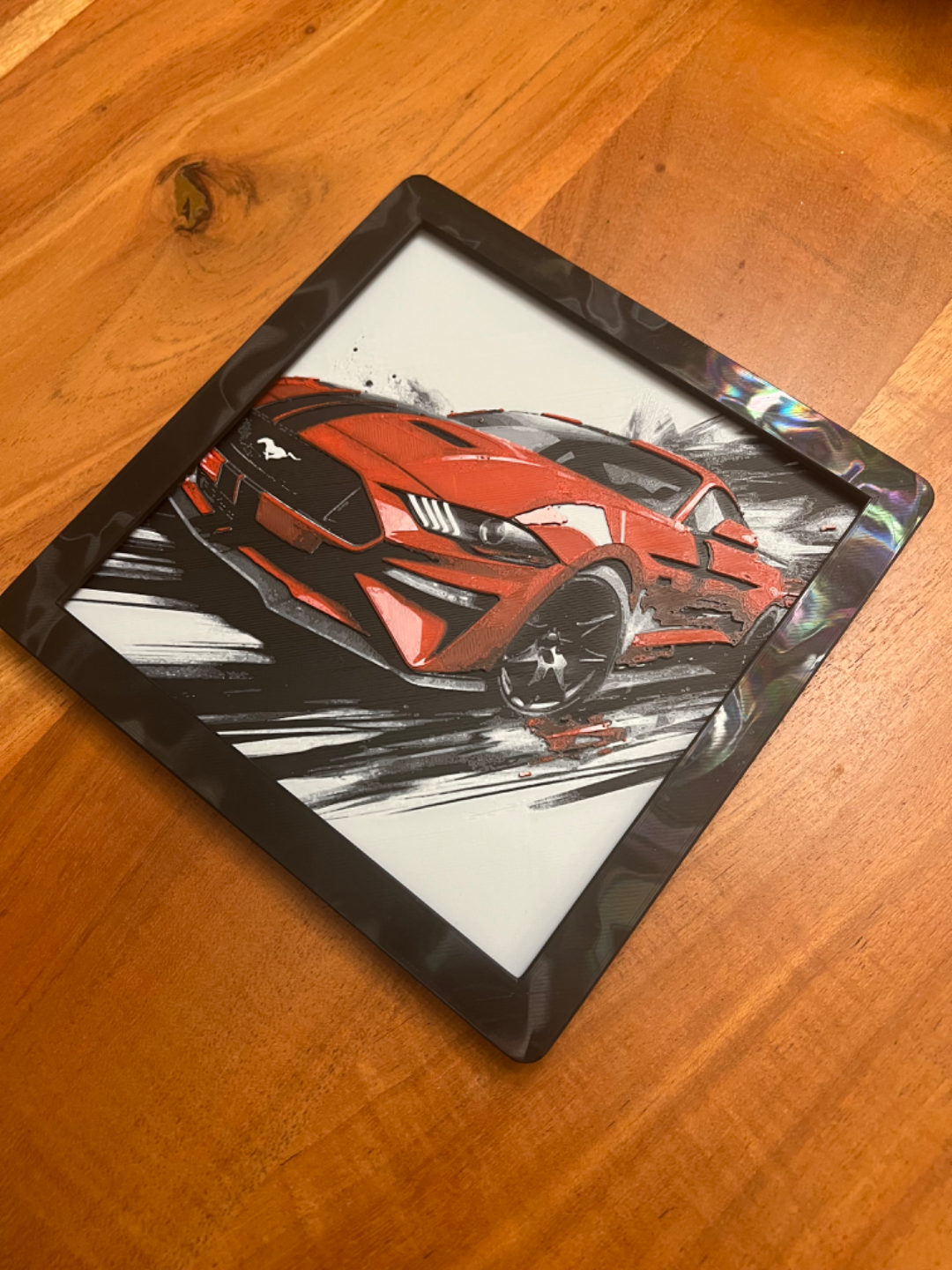 Modern Mustang – HueForge 12″×12″ 3D Printed Wall Art