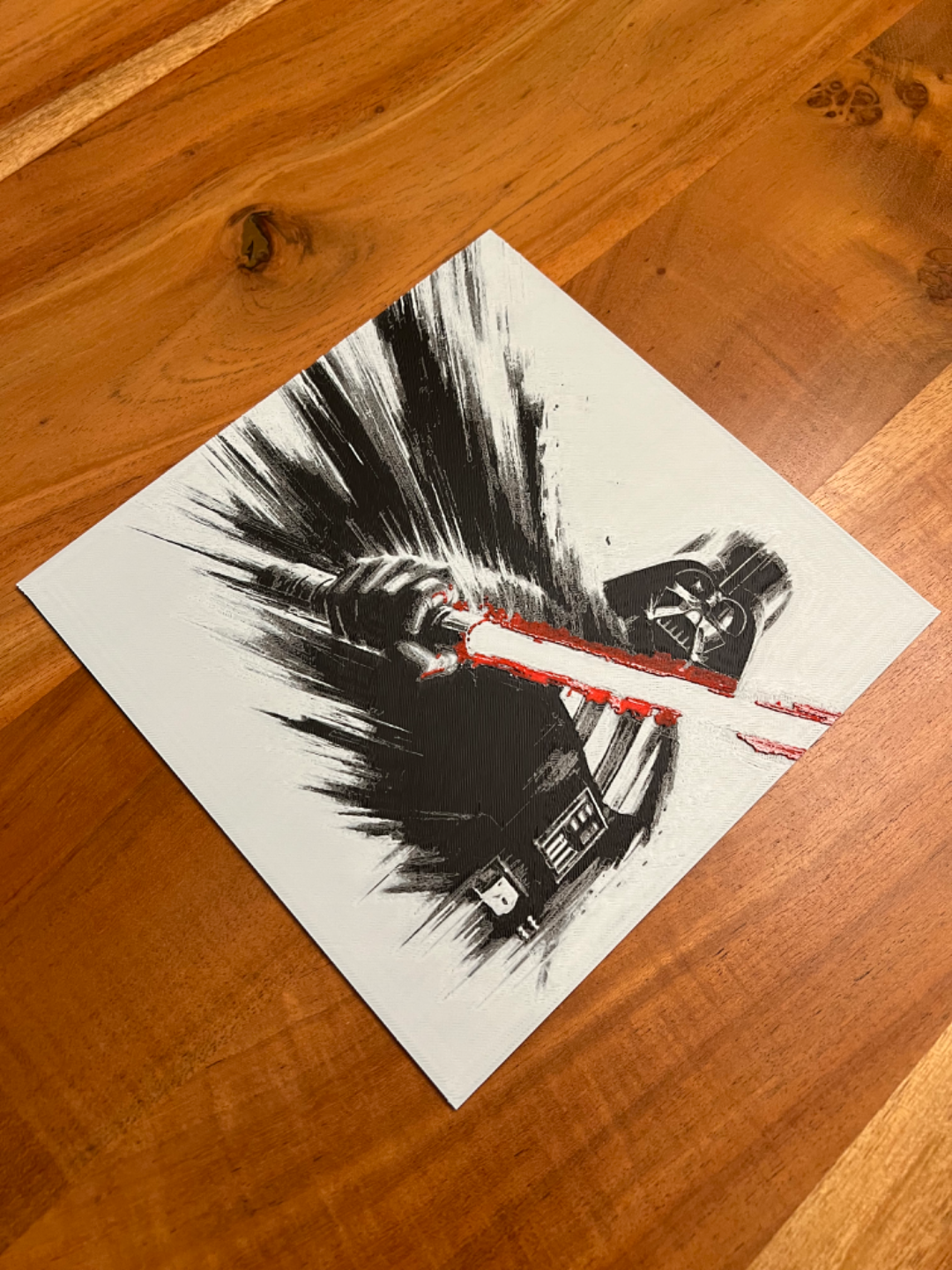 Darth Vader with Red Lightsaber – HueForge 12″×12″ Wall Art