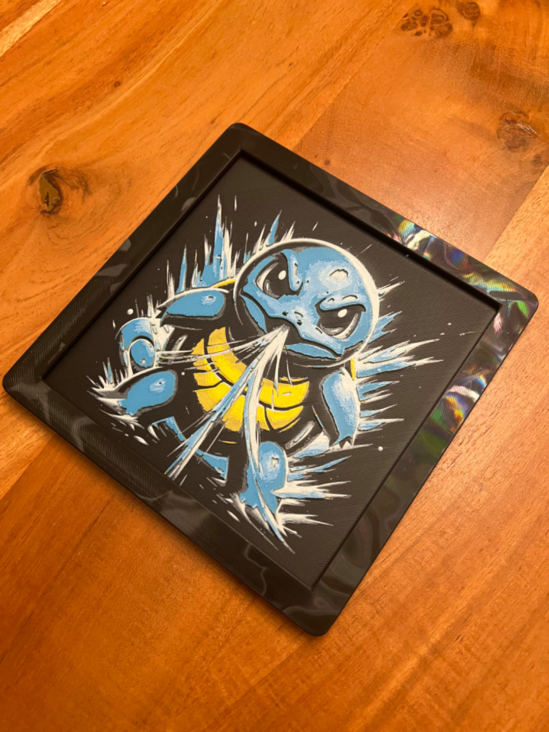 Squirtle Attack – HueForge 12″×12″ 3D Printed Wall Art