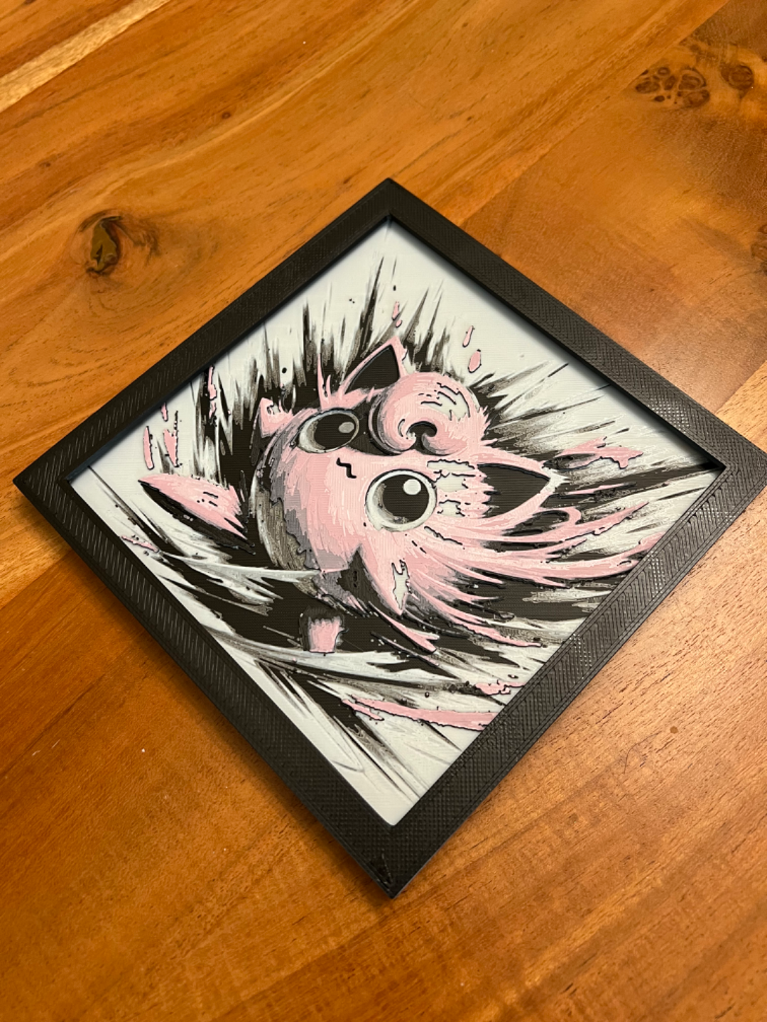 Jigglypuff – HueForge 12″×12″ 3D Printed Wall Art