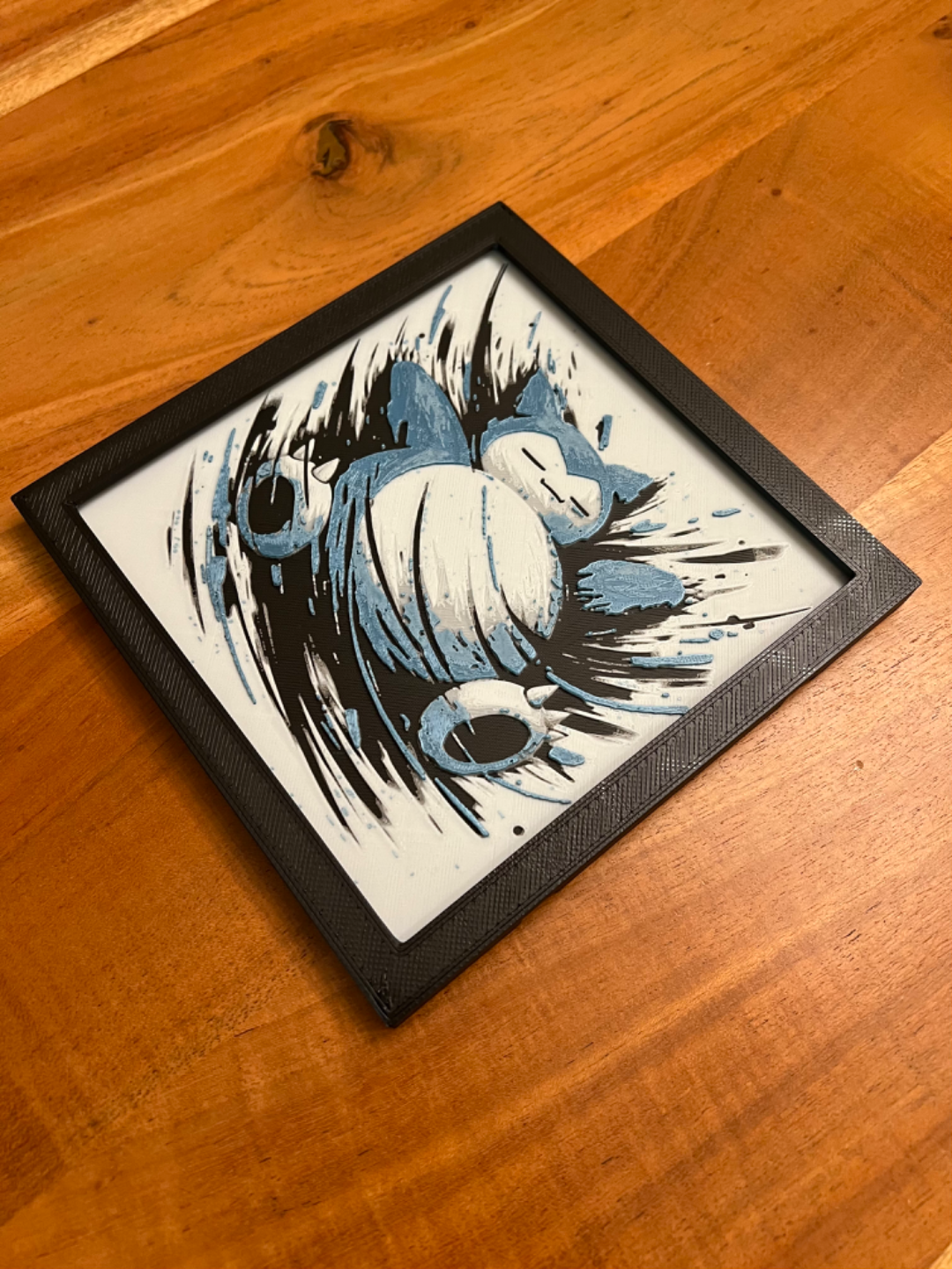 Snorlax – HueForge 12″×12″ 3D Printed Wall Art
