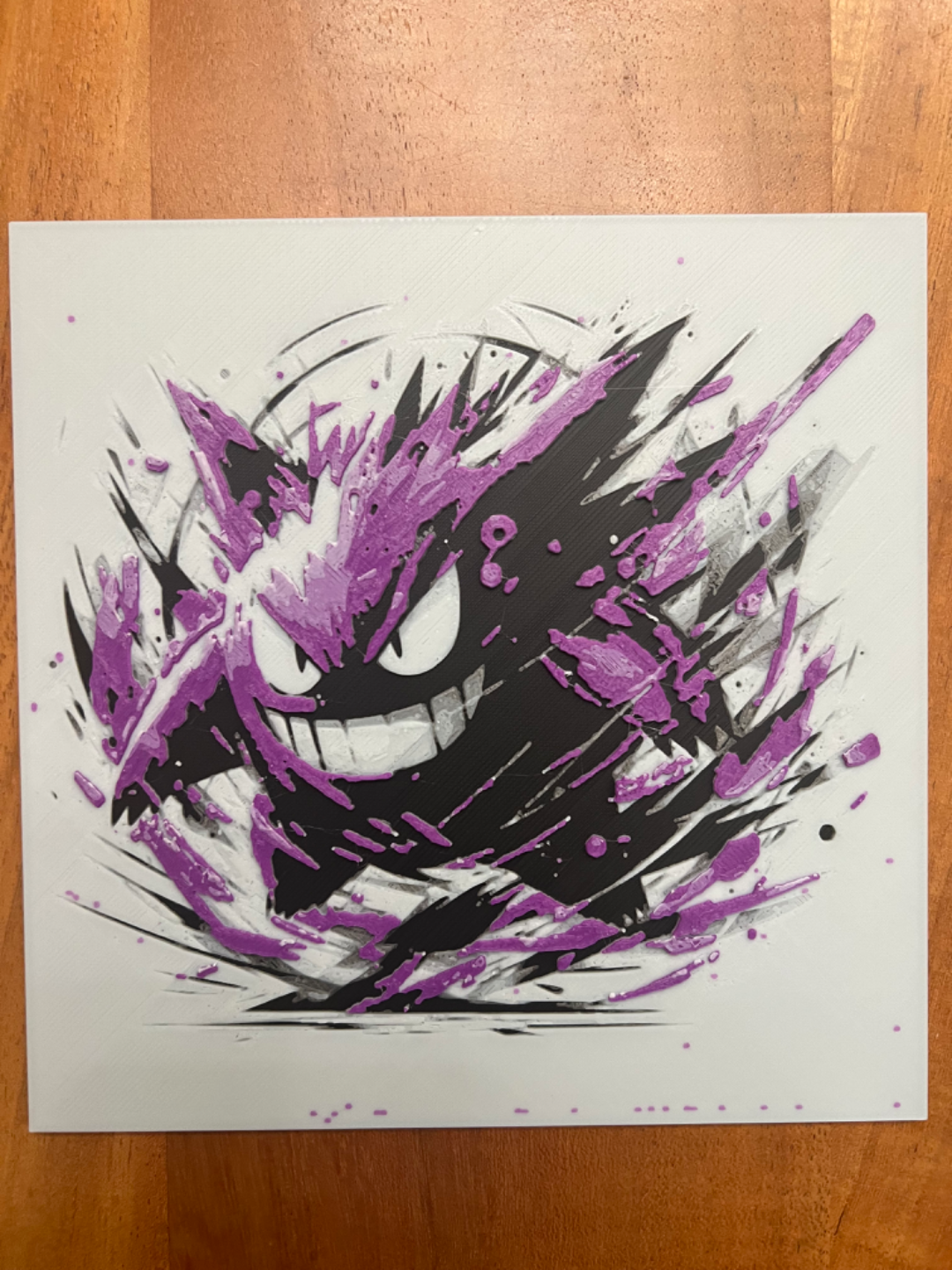 Gengar – HueForge 12″×12″ 3D Printed Wall Art