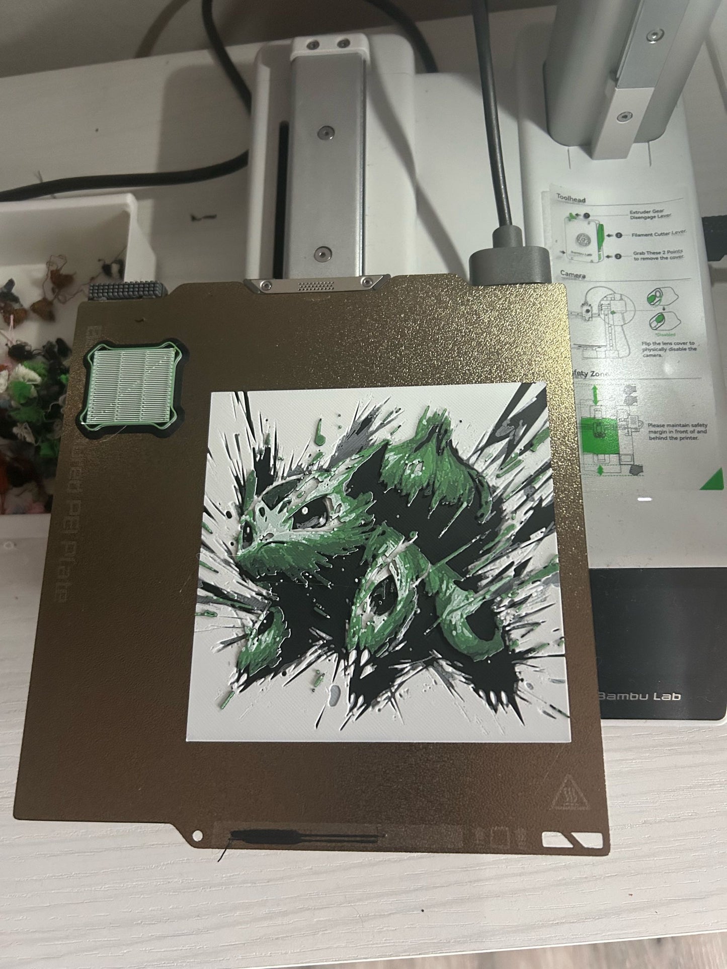 Bulbasaur – HueForge 12″×12″ 3D Printed Wall Art
