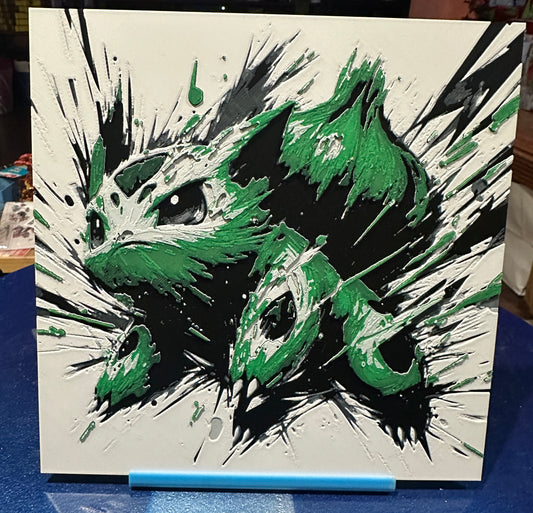Bulbasaur – HueForge 12″×12″ 3D Printed Wall Art