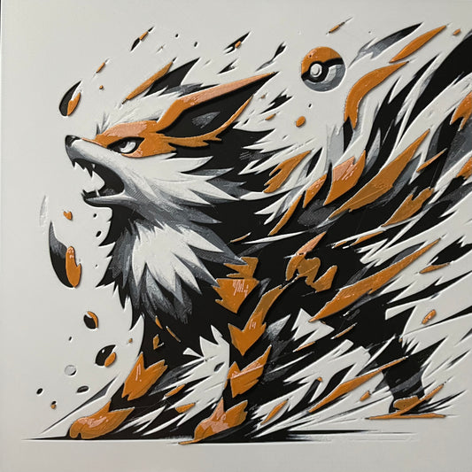 Arcanine – HueForge 12″×12″ 3D Printed Wall Art
