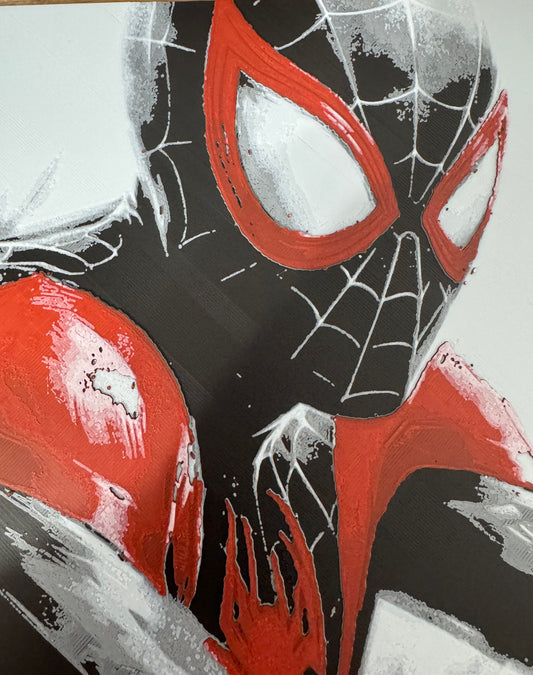 Spider-Man (Miles Morales) – HueForge 12″×12″ 3D Printed Wall Art