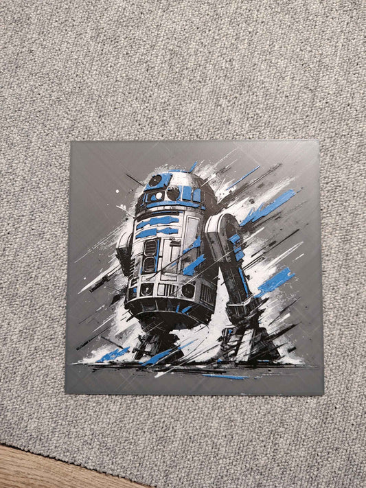 R2-D2 (2.0) – HueForge 12″×12″ 3D Printed Wall Art