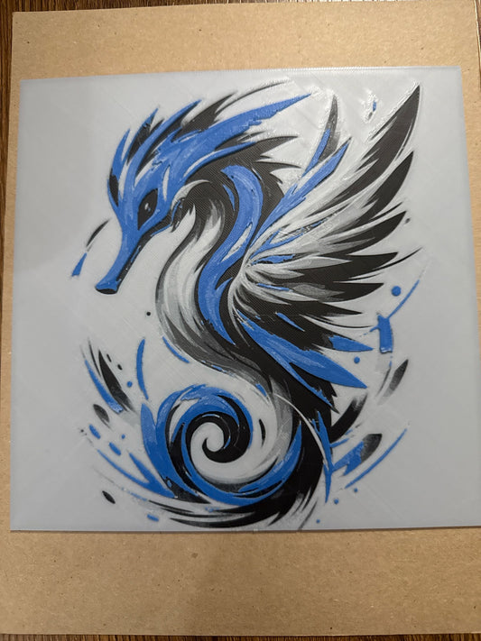 Seadra – HueForge 12″×12″ 3D Printed Wall Art