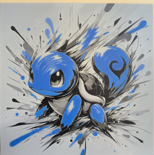 Squirtle V2 – HueForge 12″×12″ 3D Printed Wall Art