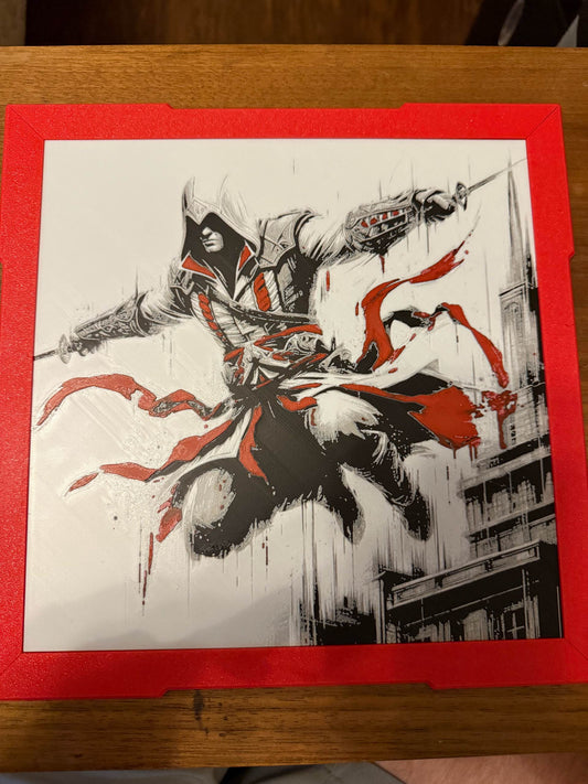 Assassin’s Creed 2.0 – HueForge 12″×12″ 3D Printed Wall Art