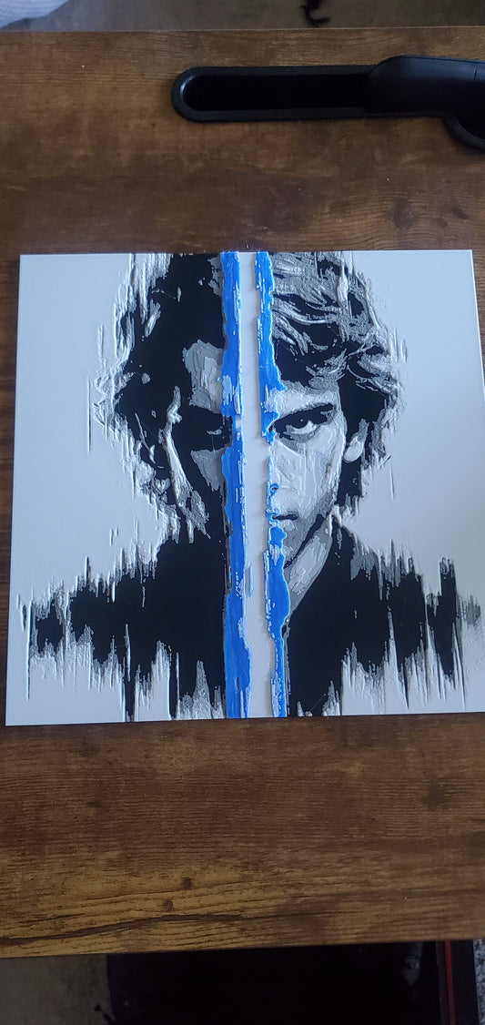 Anakin Skywalker Close-Up – HueForge 12″×12″ 3D Printed Wall Art