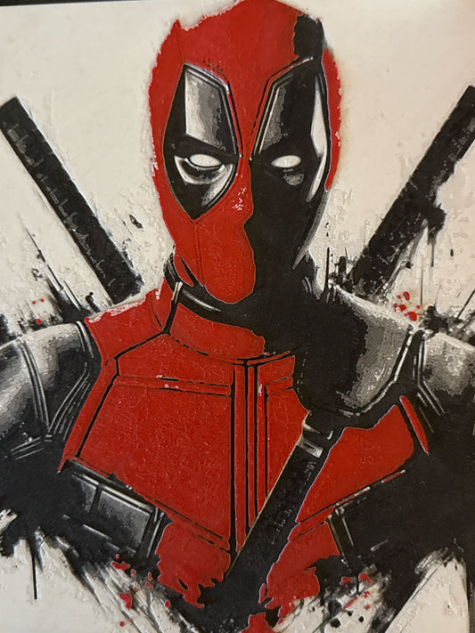 Deadpool – HueForge 3D Printed Wall Art (12″×12″