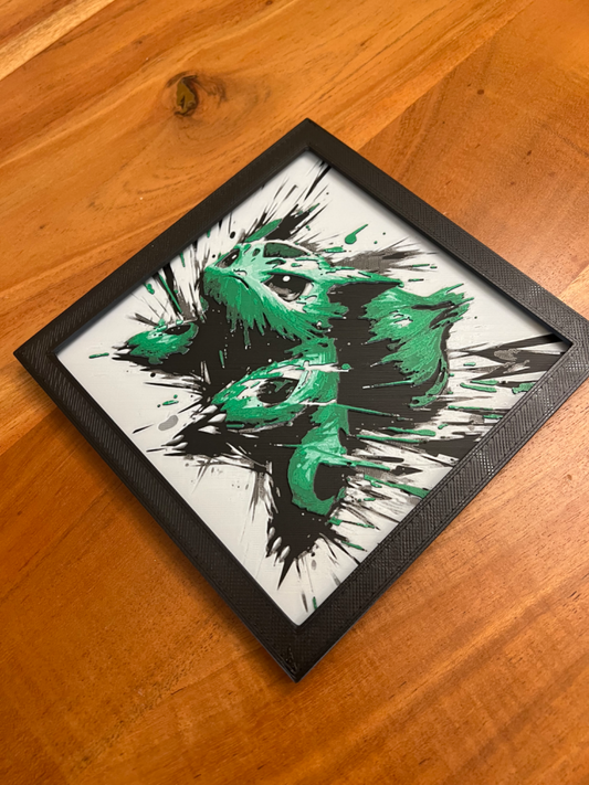 Bulbasaur – HueForge 12″×12″ 3D Printed Wall Art