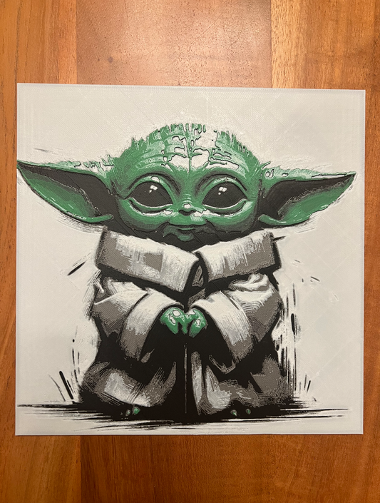 Grogu (Baby Yoda) – HueForge 12″×12″ Wall Art – Licensed Print