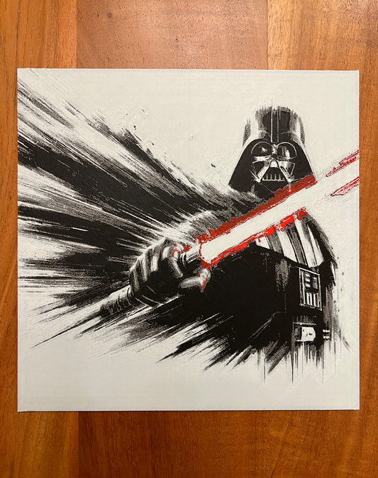 Darth Vader with Red Lightsaber – HueForge 12″×12″ Wall Art
